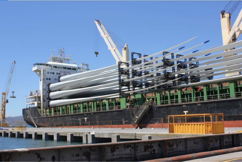 The first delivery of turbines arriving at Bell Bay. Picture: Supplied