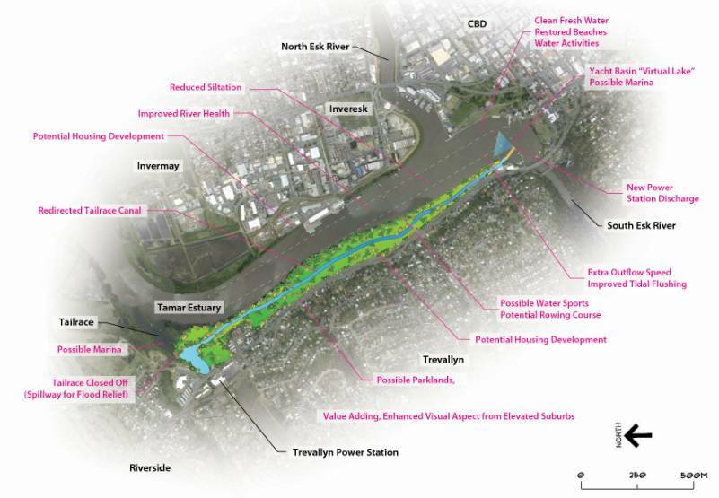 An artist impression of the Tamar Canal proposal.