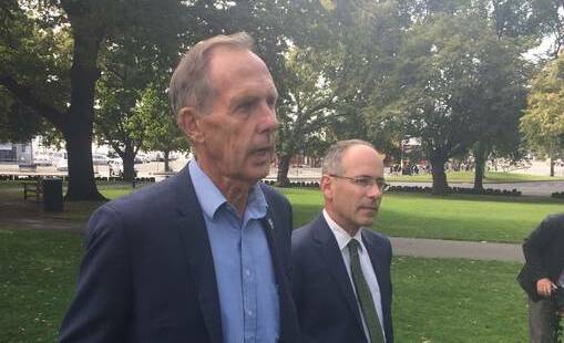 Former Australian Greens leader Bob Brown after being arrested under the original laws at a Lapoinya logging site in 2016. A High Court challenge later deemed them unconstitutional. Picture: Adam Langenberg