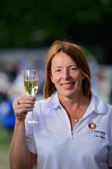 Lou Clark, with a toast to the event as chairperson in 2016. Picture: Phillip Biggs
