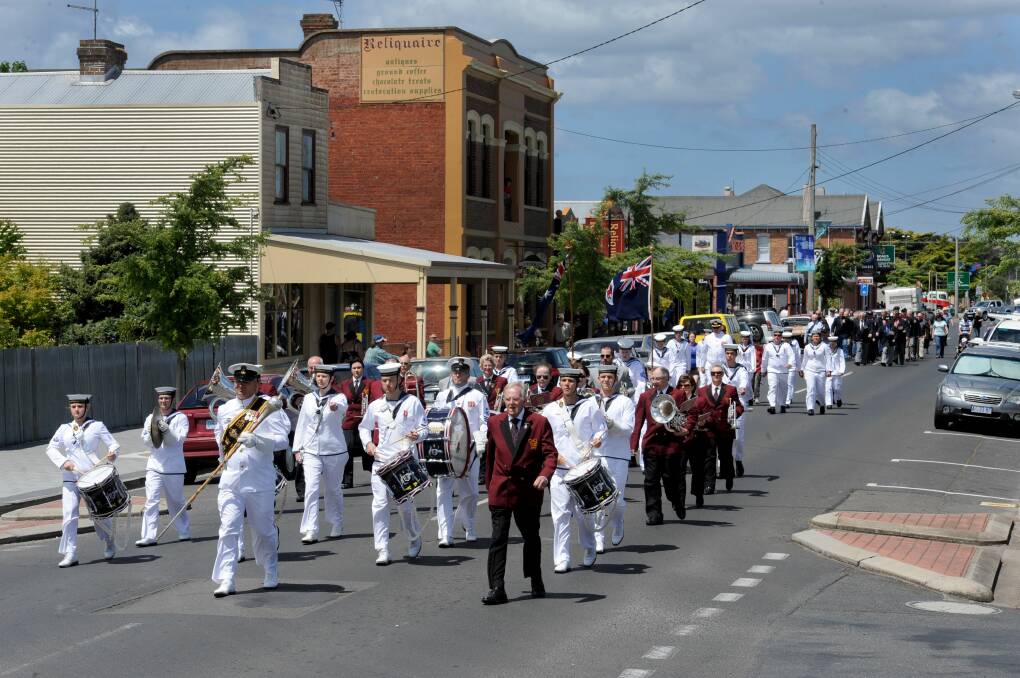 REMEMBERING: A 2012 march held as part of the service at Latrobe to mark 70 years since Sheean's death. Picture: Will Swan