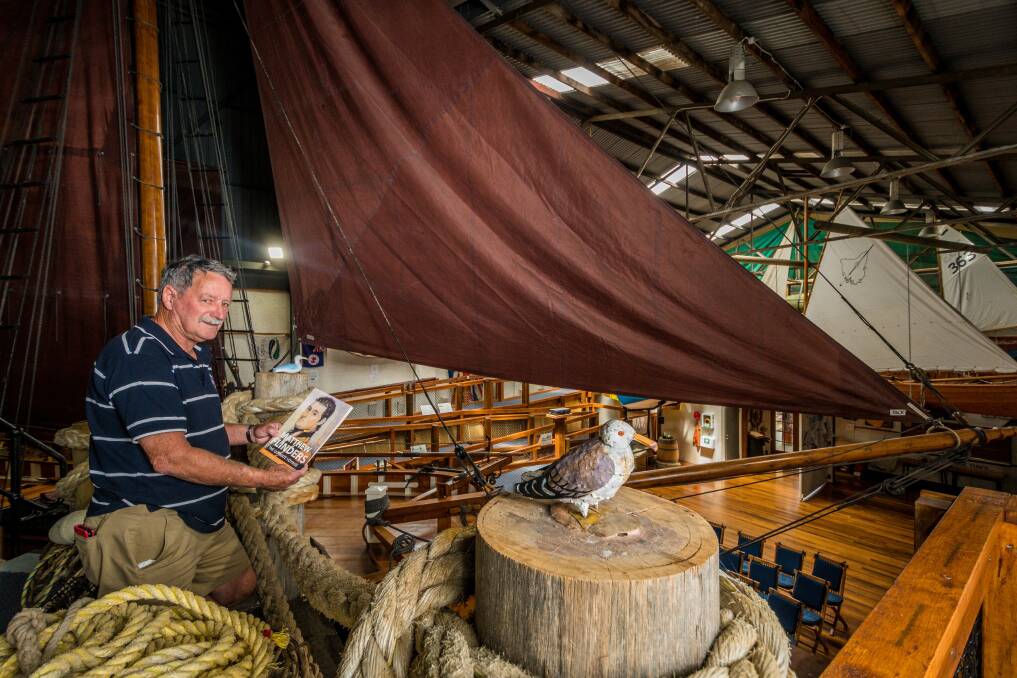 DISCOVERY: Bass and Flinders Centre director Peter Hale on a replica of the 'Norfolk' - used by Matthew Flinders to circumnavigate Tasmania. Picture: Phillip Biggs