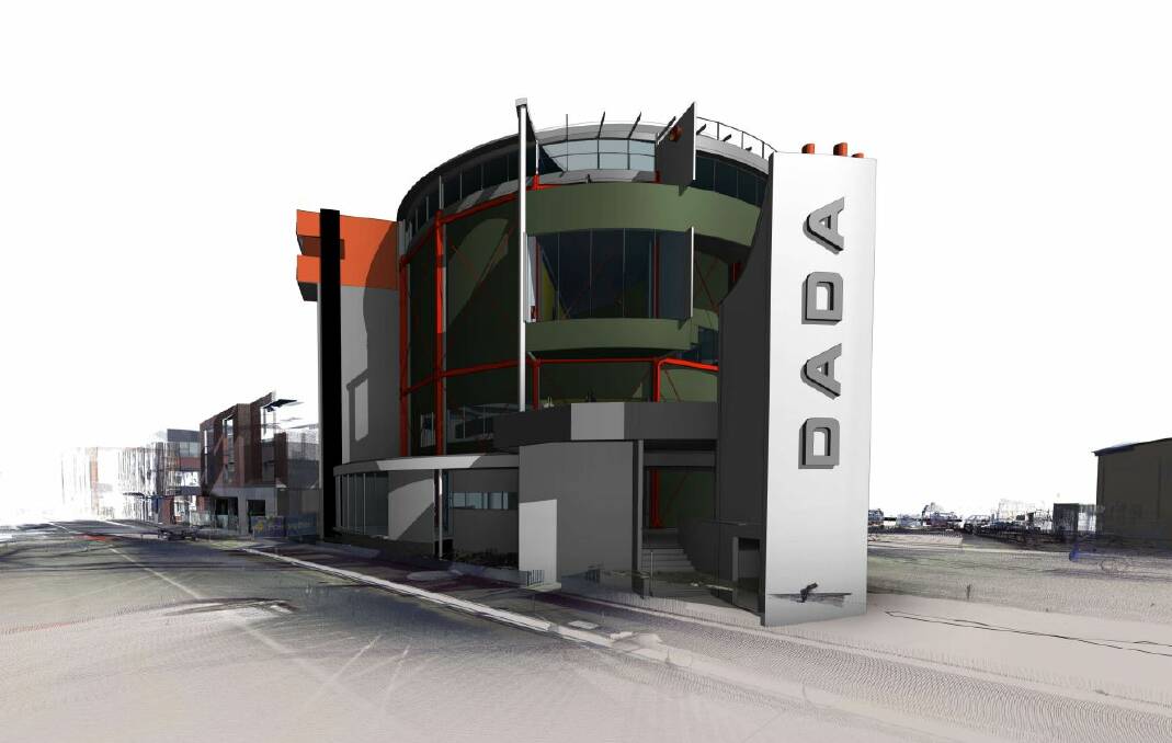 A 3D rendering of the proposed art gallery, cafe and restaurant building. Picture: Richard Hall Architect