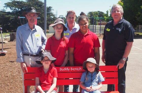 The new "buddy bench" at Cressy School. Picture: Supplied