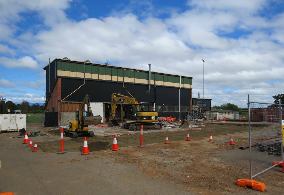 Demolition work at the Longford Football Club. Picture: Supplied