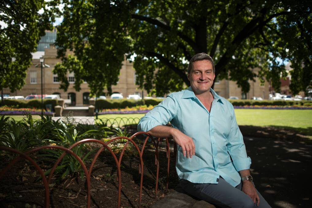 Tasmanian LGBTIQ rights activist Rodney Croome AM at Parliament House gardens in Hobart. Picture: Scott Gelston