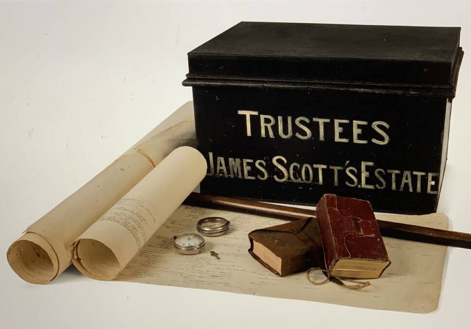 The journal, bible and pocket watch of 19th century Launceston surveyor and MHA James Scott will feature at the 2019 Tasmanian Antique Fair. Picture: Supplied