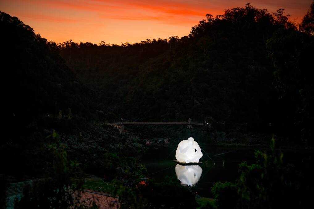Amanda Parer's installation, Man, in the Cataract Gorge as part of Mona Foma 2019. Picture: Scott Gelston
