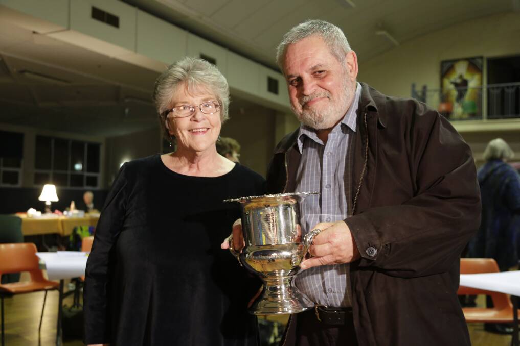 POETIC: Partners Nancy Corbett and Howard Kaplan have held the Tasmanian Poetry Cup between them for the past two years. Picture: Matt Dennien