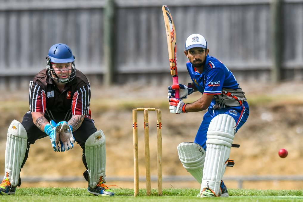  Cressy batsman and junior officer Varun Nadesh. Picture: Phillip Biggs