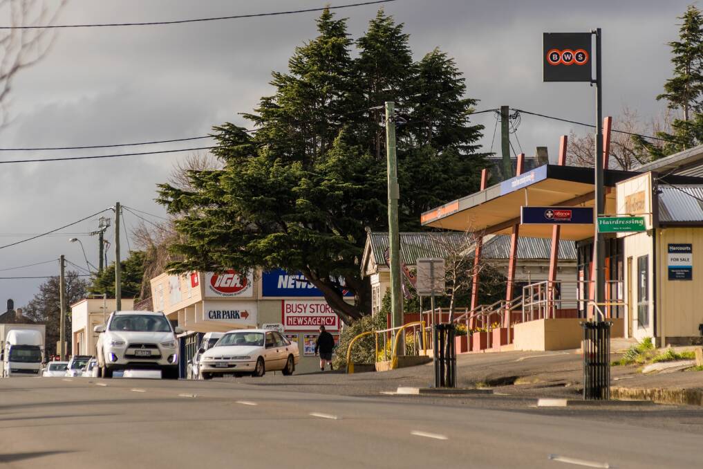 High Street in Campbell Town. The Northern Midlands council is proposing to plant 19 new trees along the stretch, including a number in the roadway.