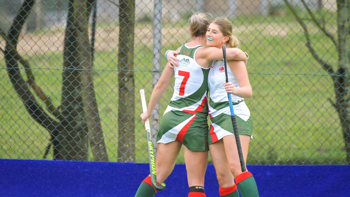 ALL CLEAR: Sam Lawrence and Abby Murfett celebrate a West Devonport win in 2019. Picture: Simon Sturzaker 