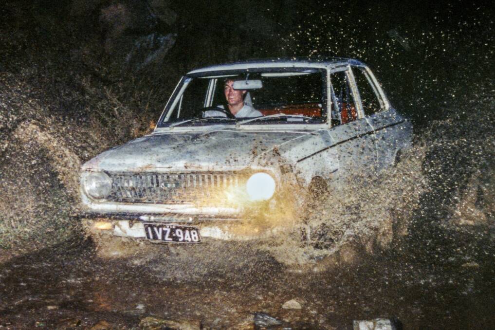 The Corolla-virus at a creek crossing, Brisbane Ranges, 1987.
