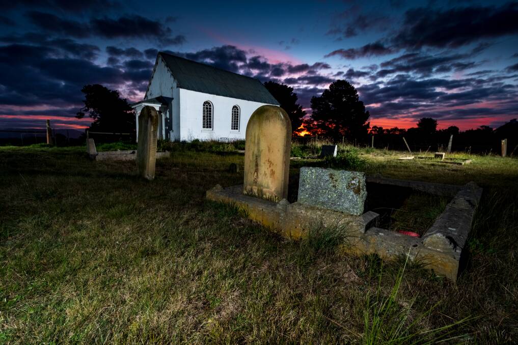 Cemetery and chapel beside the Midland Highway, Cleveland.