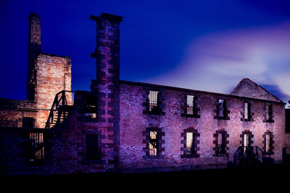 Light painting with a Metz flash at Port Arthur, May 2, 1987