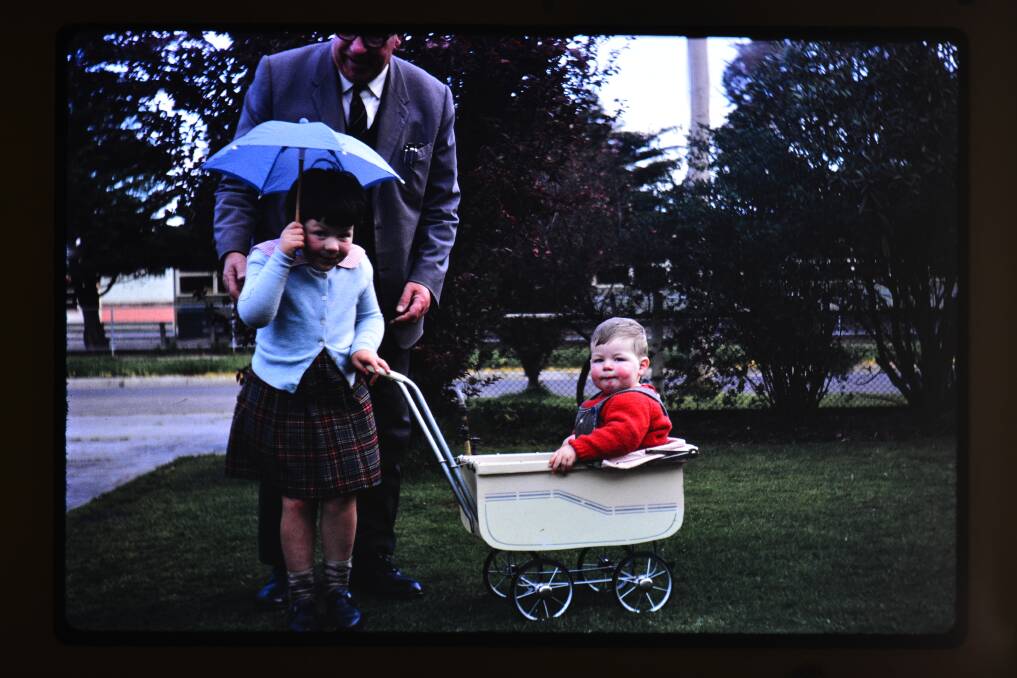 This is a jpg image straight from the camera after a gentle clean. I'll tweak the RAW version in Lightroom and that will reveal a lot of detail in the shadow areas. That's me with my sister and Grandpa in Essendon in around 1966.