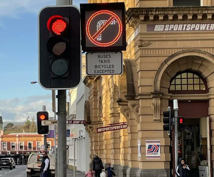 A no right turn sign at the corner of st John and Paterson streets Picture Nick Clark 