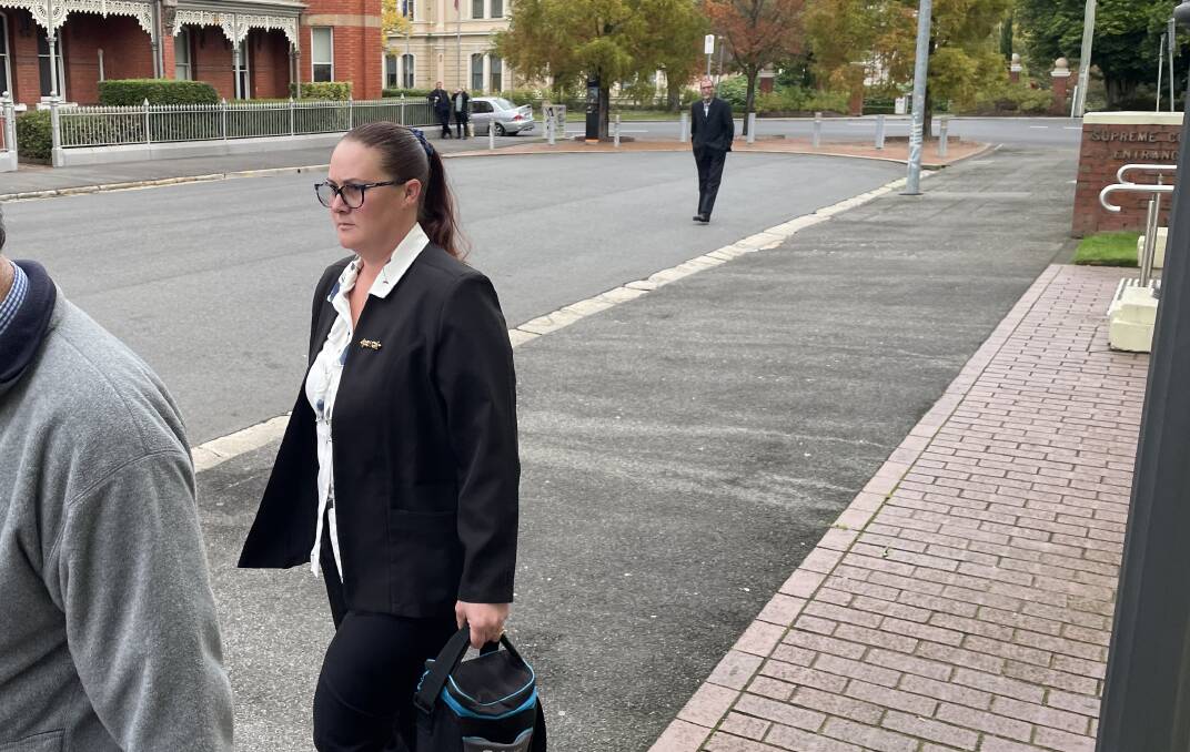 Rachel Jordan leaving the Supreme Court in Launceston on Wednesday Picture Nick Clark
