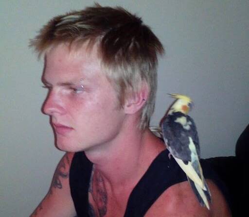 Twenty seven year-old Tyrell Bailey and a cockatiel Picture Facebook 