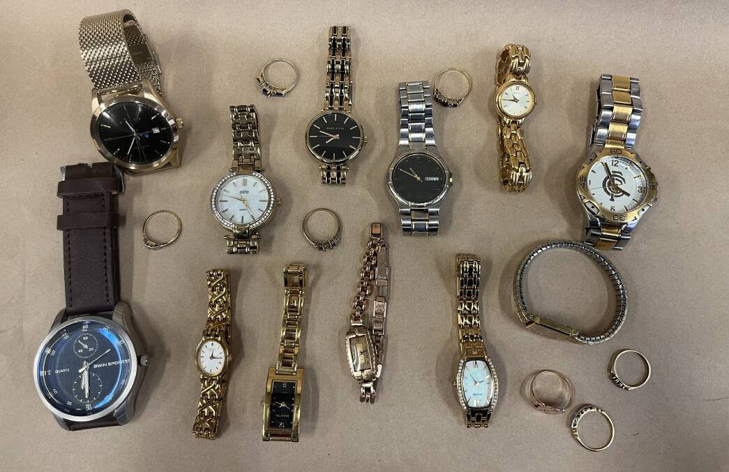 Watches recovered by Tasmania Police from a Longford address on April 4 Picture supplied by Tasmania Police