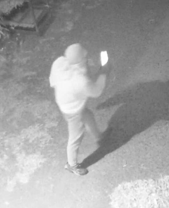 CCTV images of a thief at Allans Garden Centre at Prospect