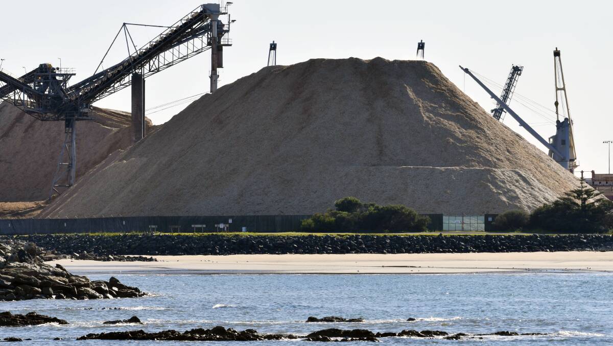 Plantation woodchip exporter Forico will reduce stock levels at Burnie (above) and Long Reach because of a downturn in Asian paper production.