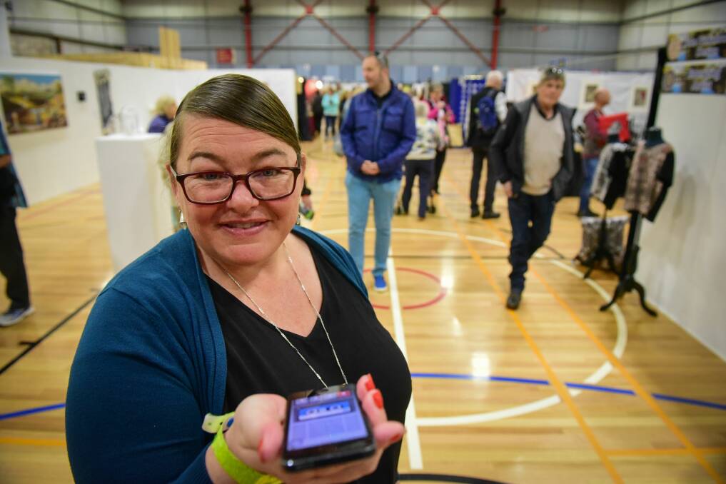 Deakin University student Linda Page is researching the Tasmanian Craft Fair for her masters' project. Picture: Paul Scambler