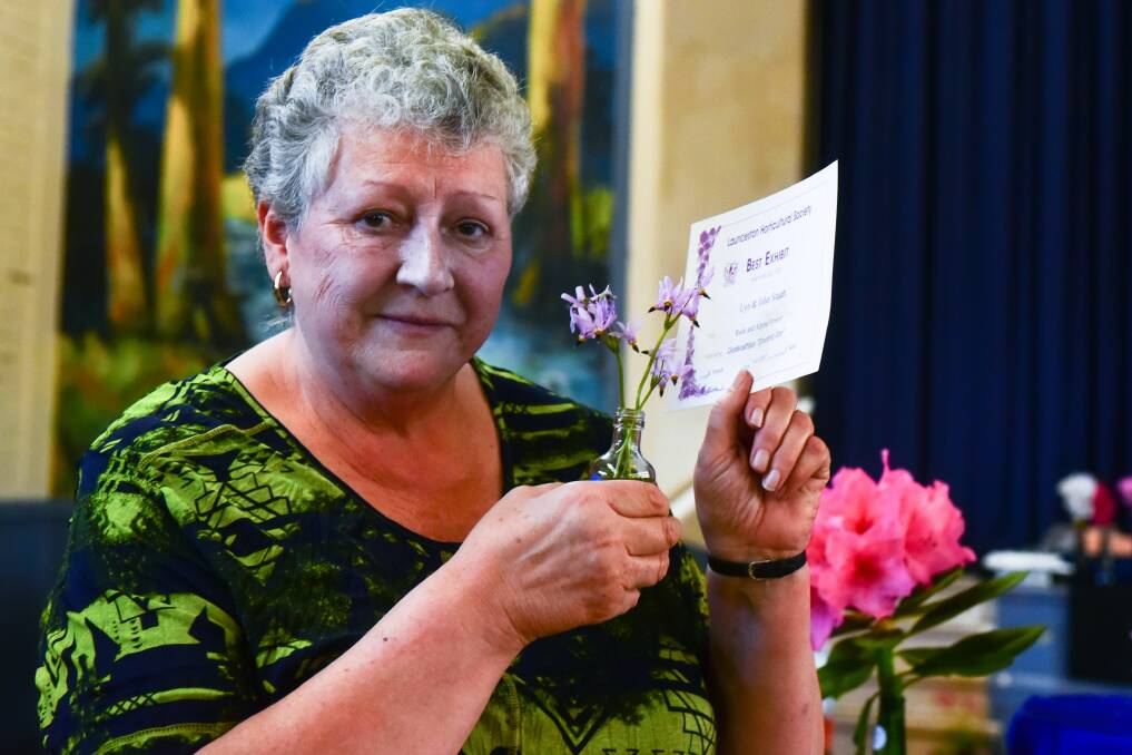 Lyn Stuart, of Launceston, won the best exhibit with her winning Dode Cathon or Shooting Stars at the show. Picture: Neil Richardson