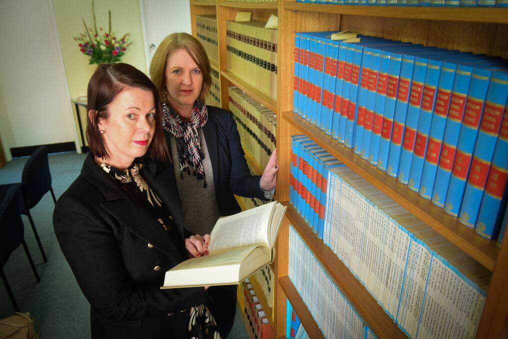 ACCESS TO JUSTICE: Julia Higgins and Naomi Walsh are the Legal Aid Commission of Tasmania's new board members. Picture: Paul Scambler