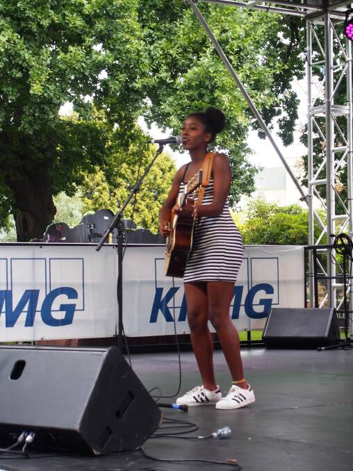RAW TALENT: RAW2! 2017 winner Medhanit Barratt rocks out on the stage. She has since performed on the Princess Theatre stage. Picture: Supplied