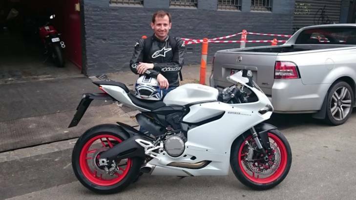 Warren Harrison with his 2015 Ducati 899 Panigale. Photo: Supplied