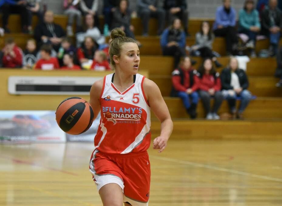I'M BACK: Lauren Mansfield looks ready to step back onto the Elphin Sports Centre court on Saturday night after an extended period out injured. Picture: Paul Scambler