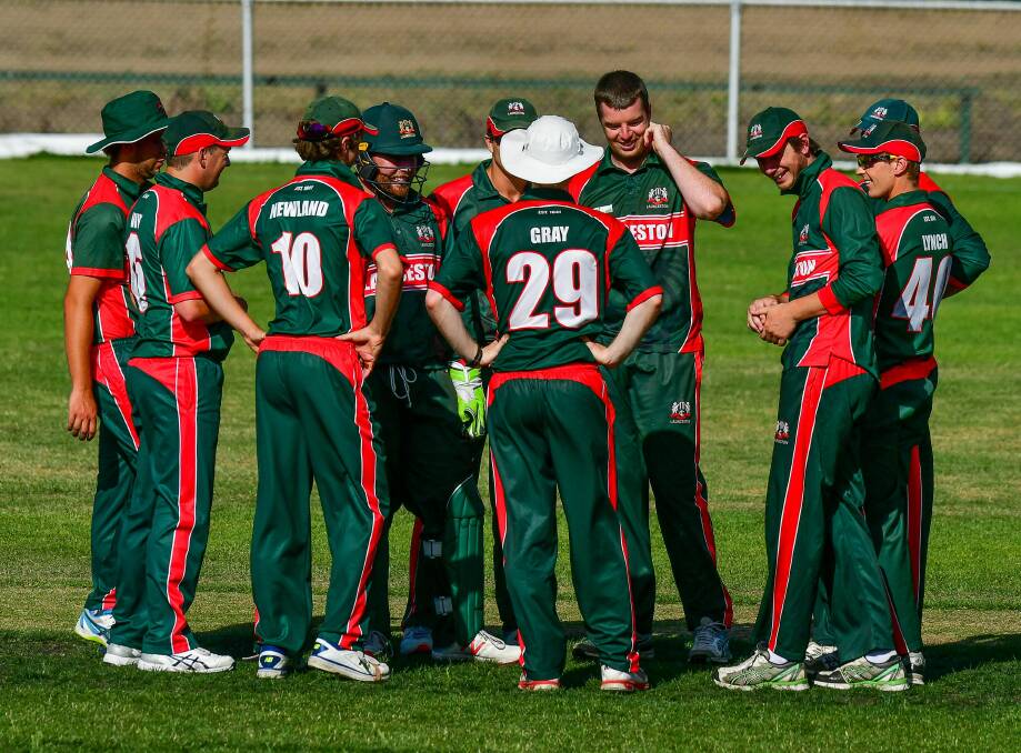 GET AROUND US: Launceston celebrate another St Marys wicket on Sunday in the statewide T20 clash. 