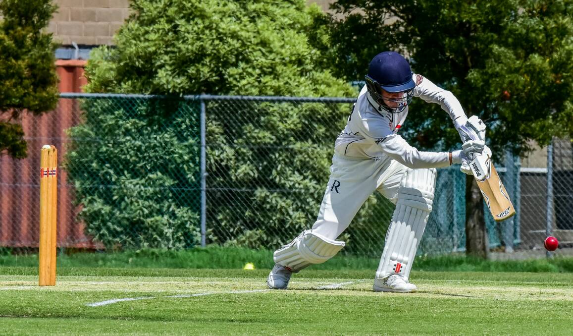 DRIVING SUCCESS: Cooper Anthes shows the style that has earned the 15-year-old student a call up into Cricket Tasmania Premier League ranks. 