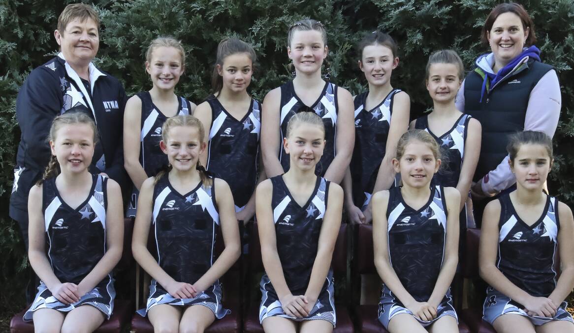 PRIDE: Ann Peace, top left, leads the Northern Tasmanian Netball Association under-11s to a statewide championship title. Pictures: Jess Stevenson