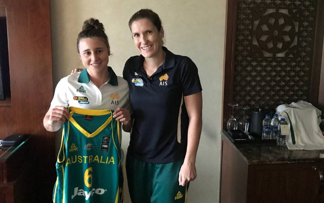 DELIGHT: Lauren Mansfield earned a recall to the Opals after Olympian Belinda Snell presented the Launceston captain's maiden singlet last year.
