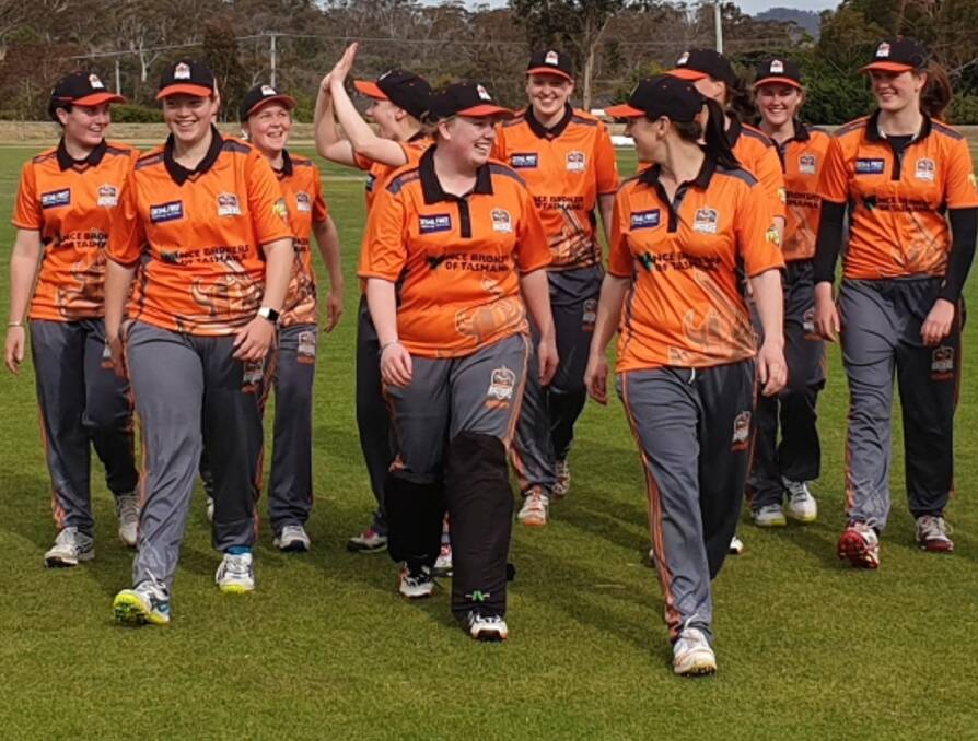 CELEBRATION: Greater Northern Raiders walk off as a group satisfied with the second of their two Twenty20 victories in the away clash against South Hobart-Sandy Bay on Sunday. Pictures: Supplied