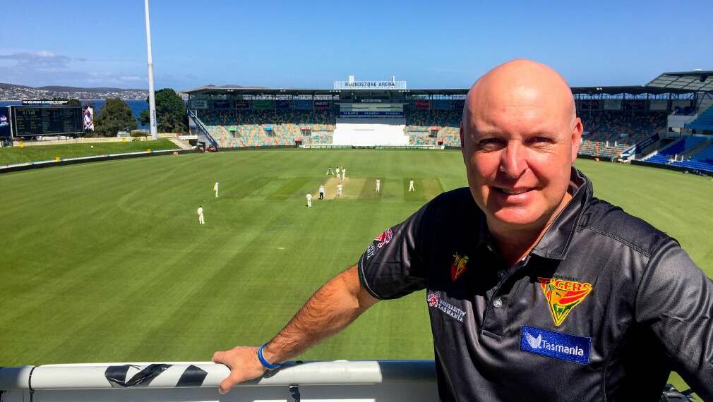 MISSING: Cricket Tasmania boss Dominic Baker views over Bellerive Oval. Picture: Rob Shaw