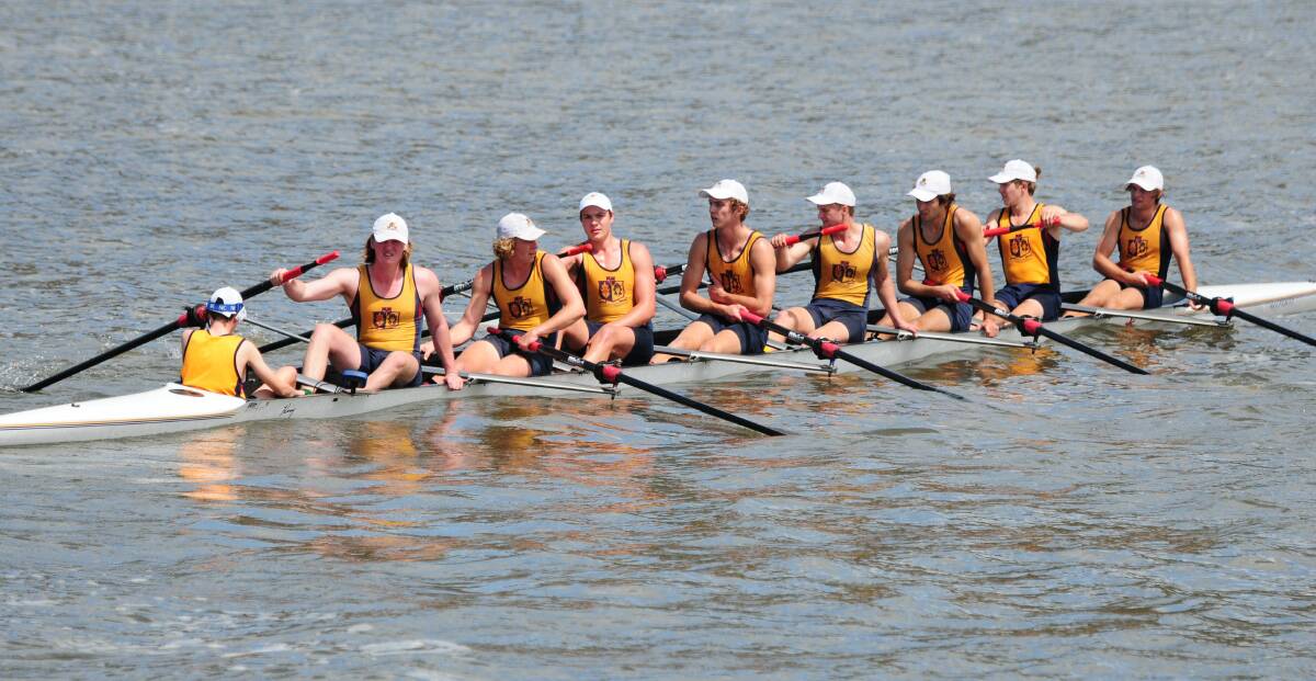 GOOD ROW: Scotch men's take a break after officially taking out eights honours.