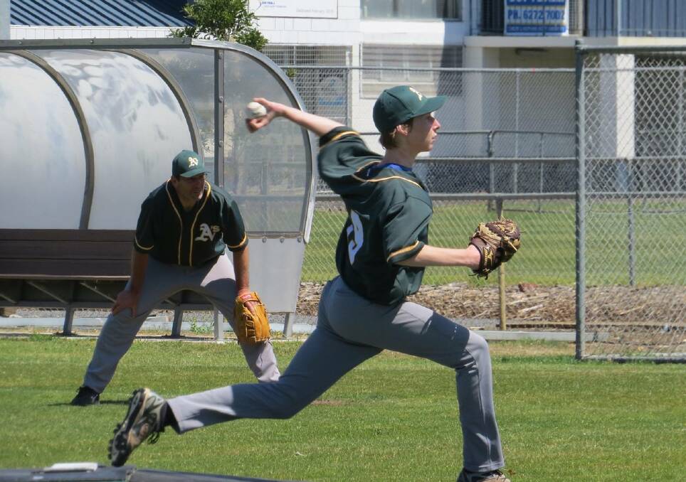 PITCHING UP: Launceston star baseballer Samuel Morrison playing in Hobart.