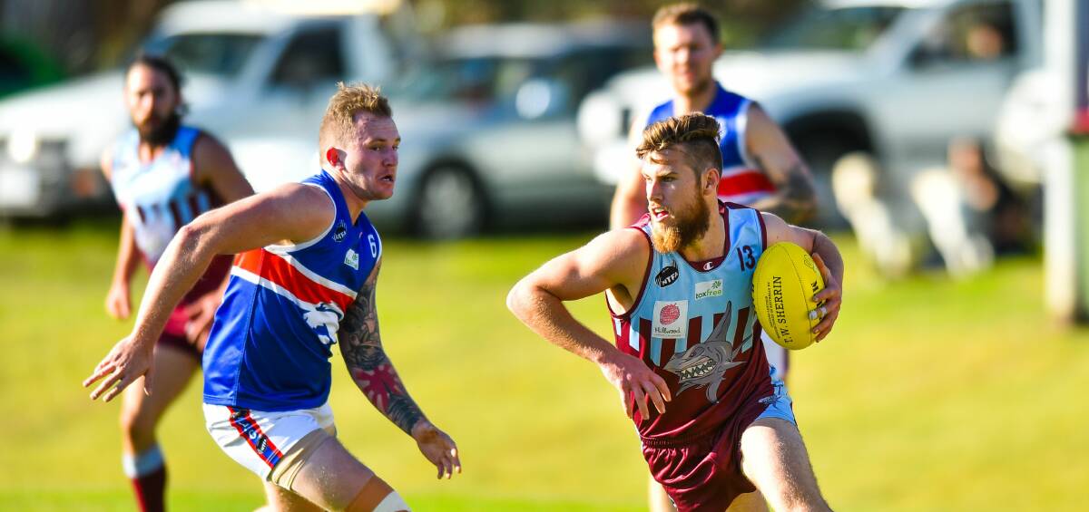 DASHING: Sharks talisman Daniel Withers burned off his opponents this season to win the NTFA division 1 senior best-and-fairest award. Picture: Scott Gelston