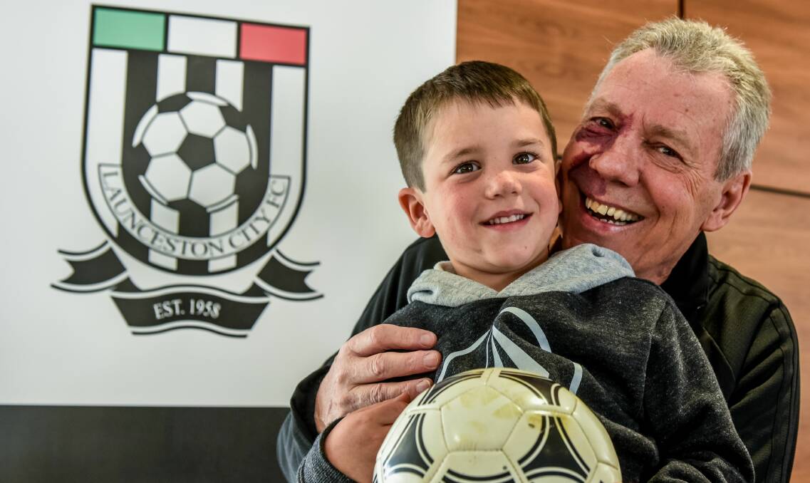 FAMILY CLUB: Launceston City has welcomed Peter Sawdon and grandson Cooper Smith back to the club after Sawdon was appointed new NPL side coach. Picture: Neil Richardson