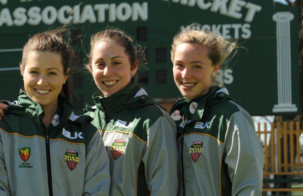 STILL HERE: Tigers regulars Katelyn Fryett, Brooke Hepburn and Meg Phillips will return this summer for Tasmania.