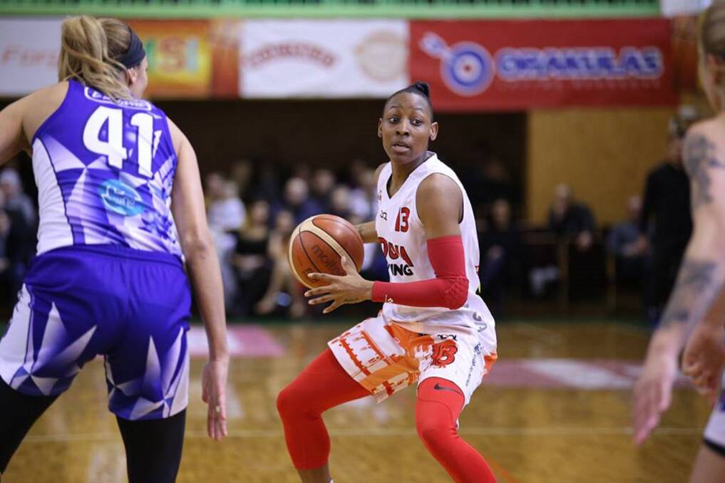 DECISIONS: New Tornadoes recruit Stephanie Gardner looks down court in a recent game for Swedish club Wetterbygden Sparks. Picture: Supplied