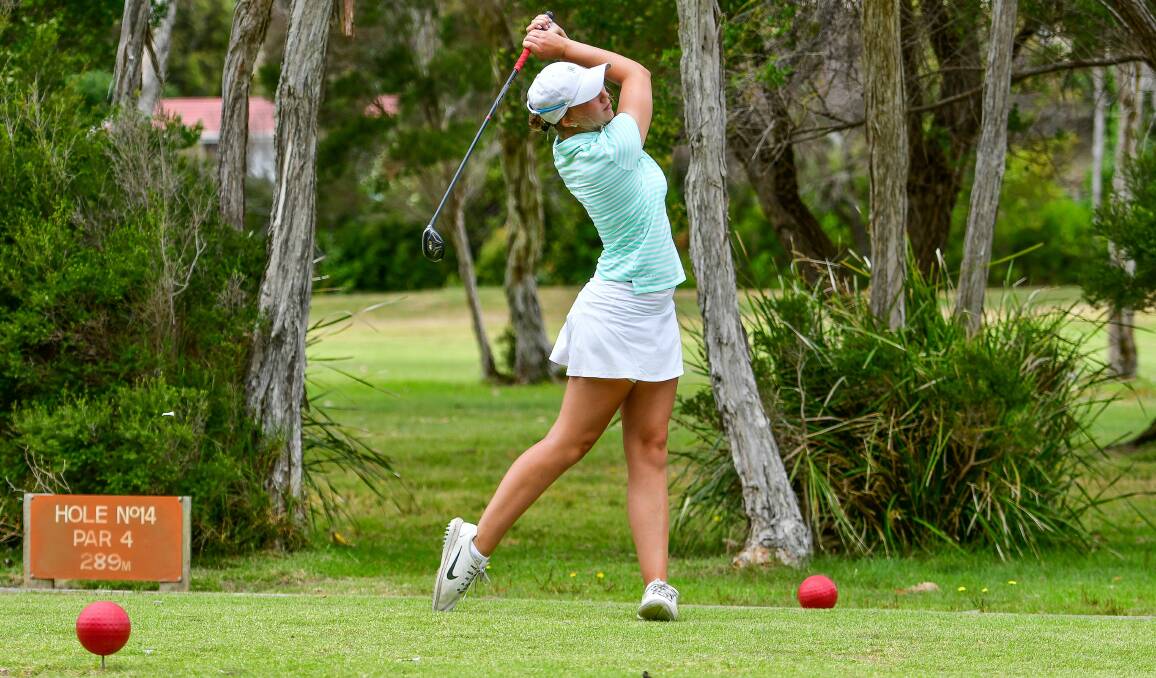 CLASS: Hailey Meaburn shows off a classic swing.
