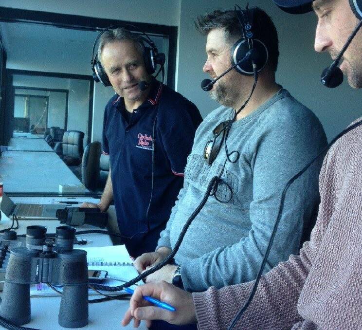 AUTHORITATIVE: Mohr discusses the TSL football qualifying final with Matthew McGee and Mitch Hills at UTAS Stadium. 