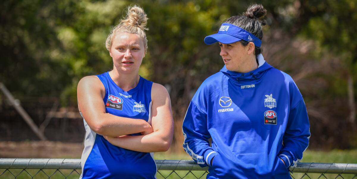 I'M READY: A determined Daria Bannister back home to Launceston this year at a North Melbourne-Tasmanian Kangaroos preseason session at Windsor Park. Pictures: Paul Scambler