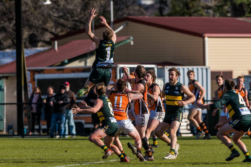 HIGH FLYER: St Pats vice-captain Jacob Knight gets well above the pack.