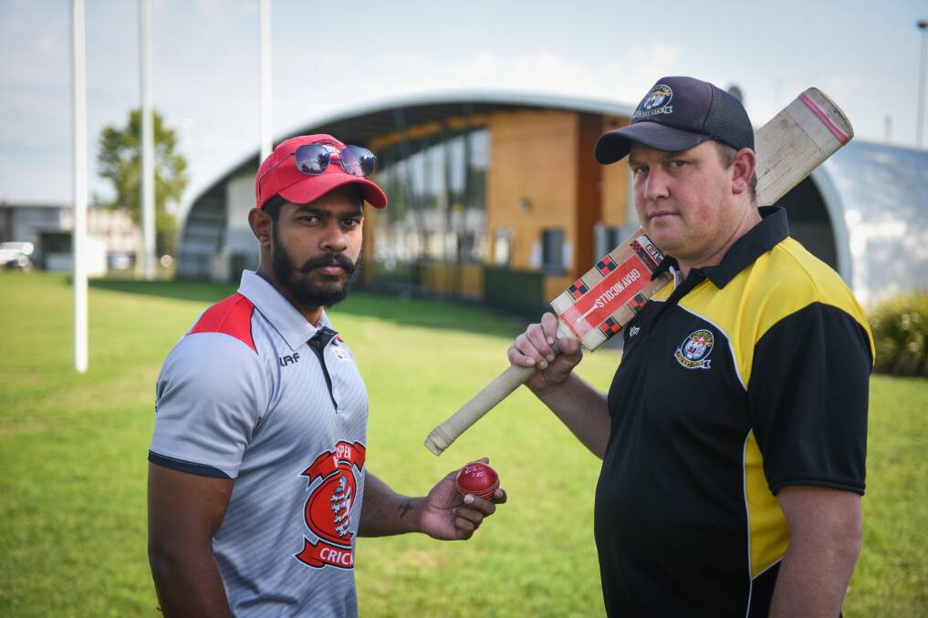 STEELY RESOLVE: Star Hadspen import Thanuka Dabare and veteran Longford coach Josh Adams prepare their game faces for Saturday's TCL Premier League grand final. Picture: Paul Scambler