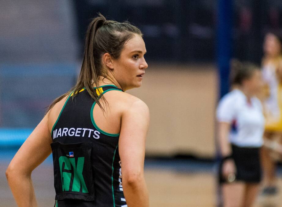 INFLUENTIAL: Goal keeper Estelle Margetts led the Cavaliers' defence into attack from the last line of the back court on Sunday against Cripps Waratah. Pictures: Phillip Biggs